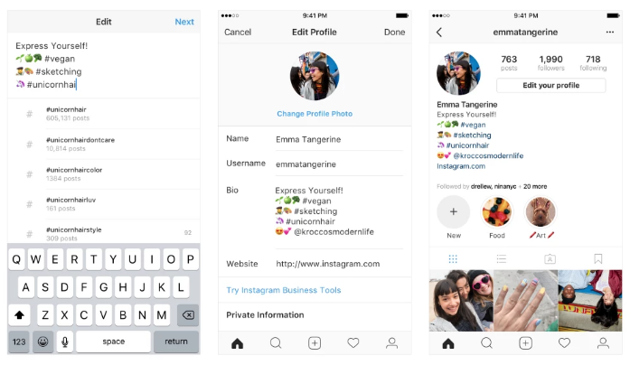 instagram-bio-hashtag-mention
