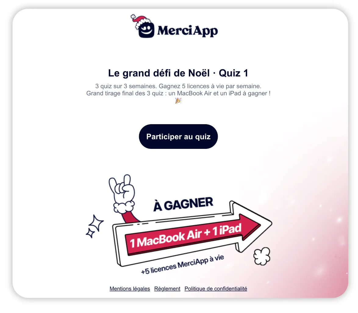 merciapp chronoquiz - campaña marketing de navidad